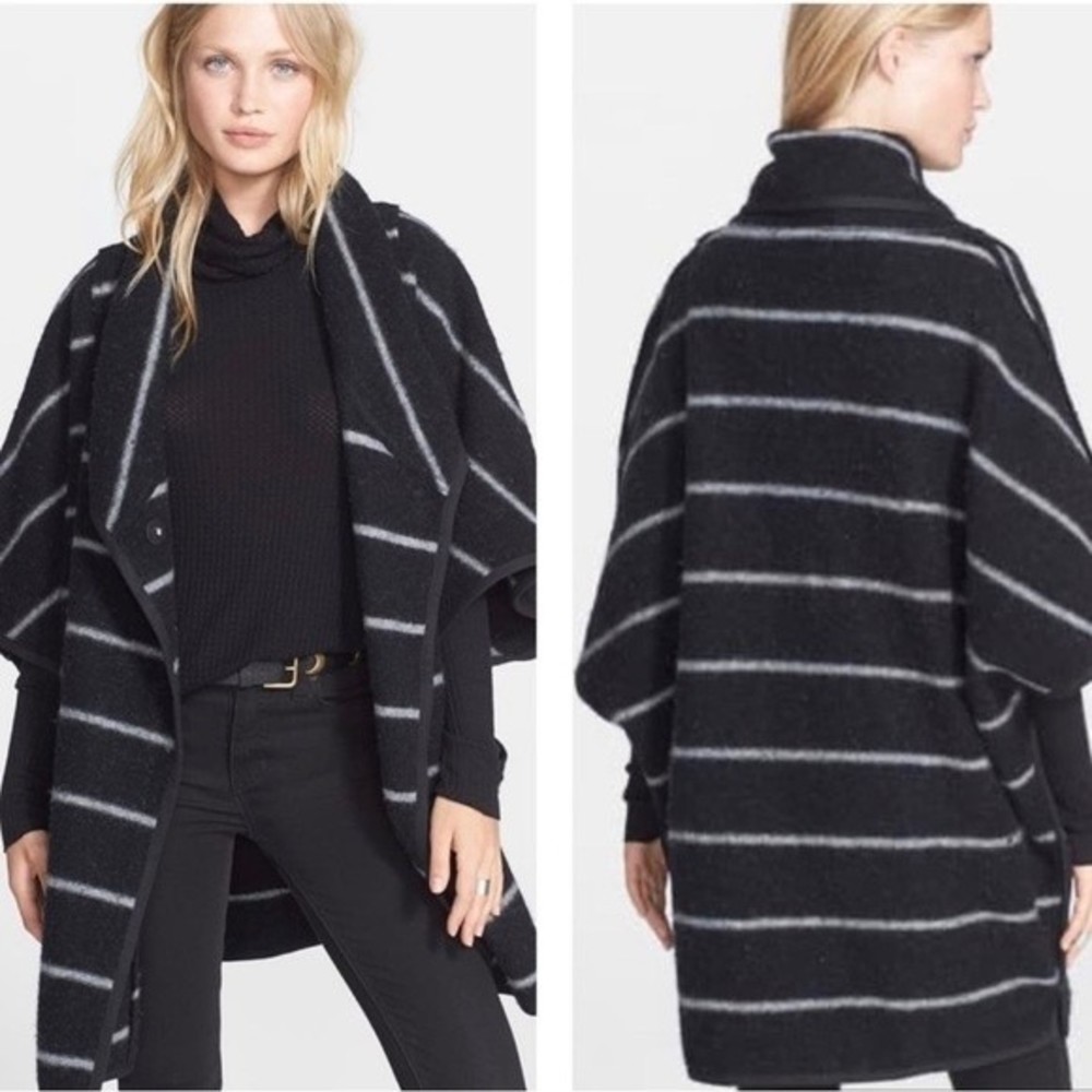 Free People Blanket Poncho Coat Wool Blend Size Medium